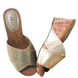 Style & Co. Gold Wedge Sandals.